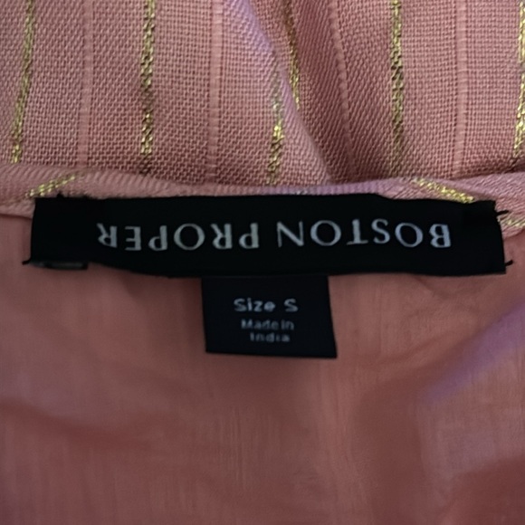 BOSTON PROPER Pink Gold Embellished Beaded Fringe Mini Dress Size S‎ Vacation - Picture 9 of 12